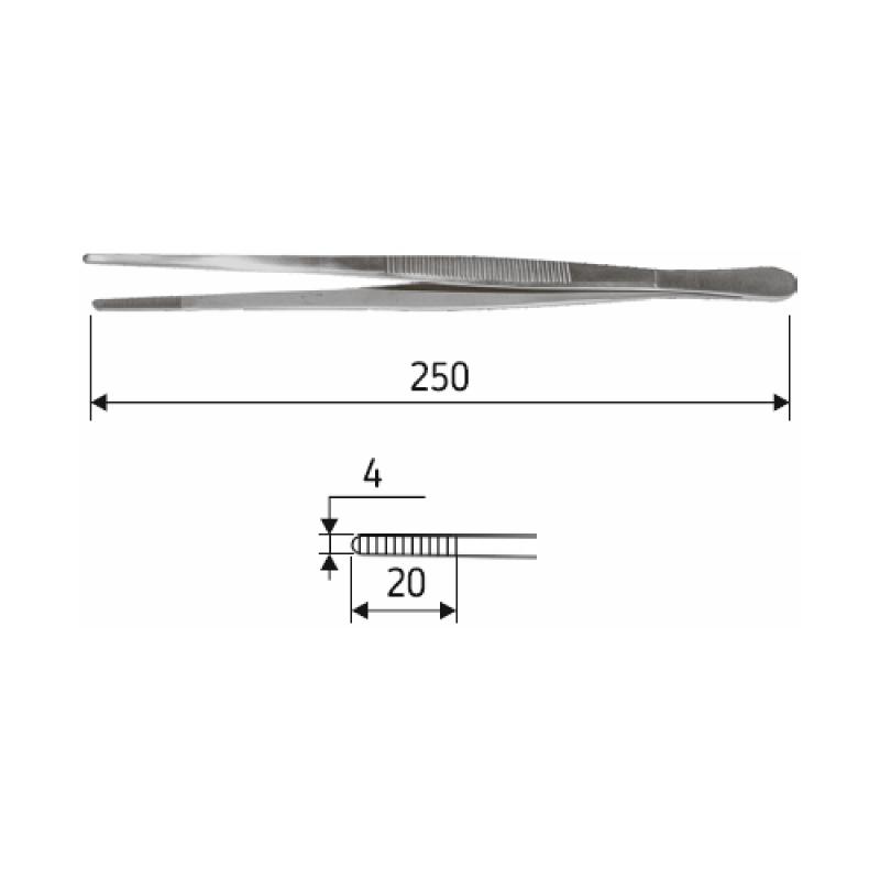 Пінцет анатомічний 25 см, J-16-018 Surgicon